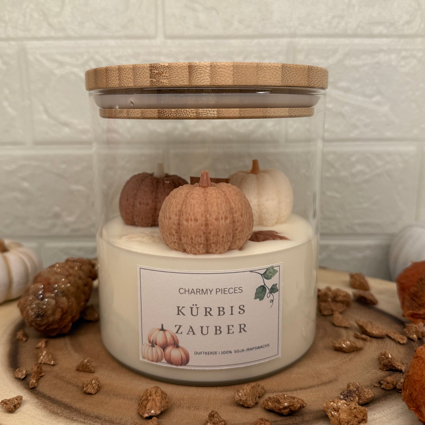 Herbst Zauber | Kürbis Kerze im Glas