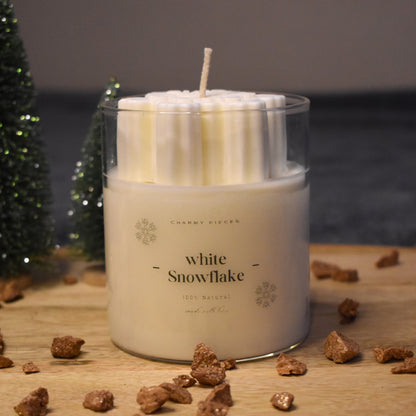 white Snowflake | Schneeflockenkerze