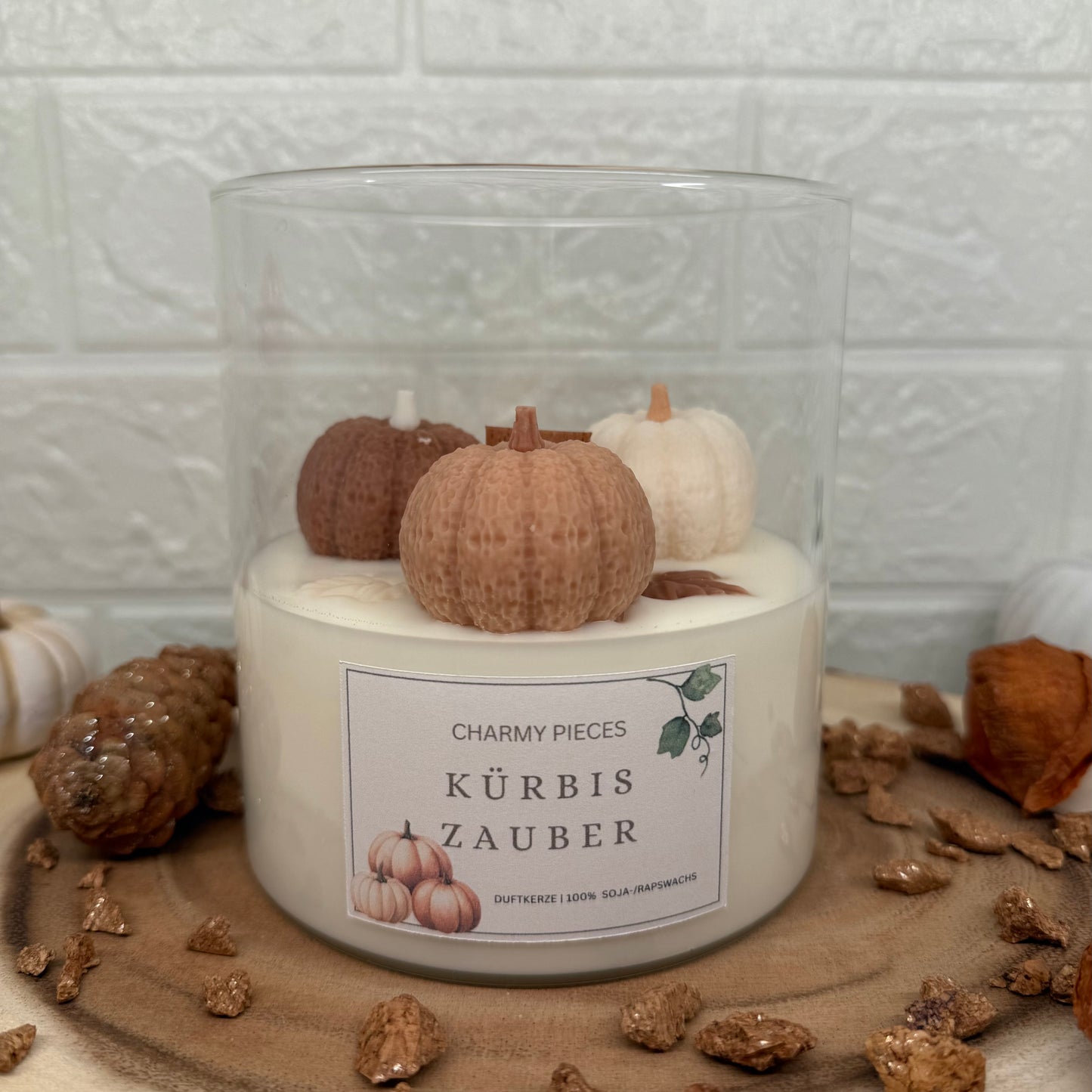Herbst Zauber | Kürbis Kerze im Glas